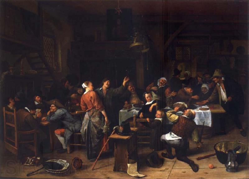 Jan Steen Prince-s Day,Interior of an inn with a company celebration the birth of Prince William III France oil painting art